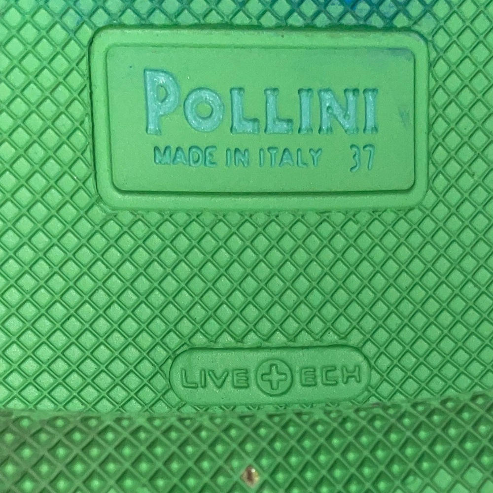 POLLINI Lace-up Leather Blue Green Silver Loafers Size 7 - Picture 5 of 7